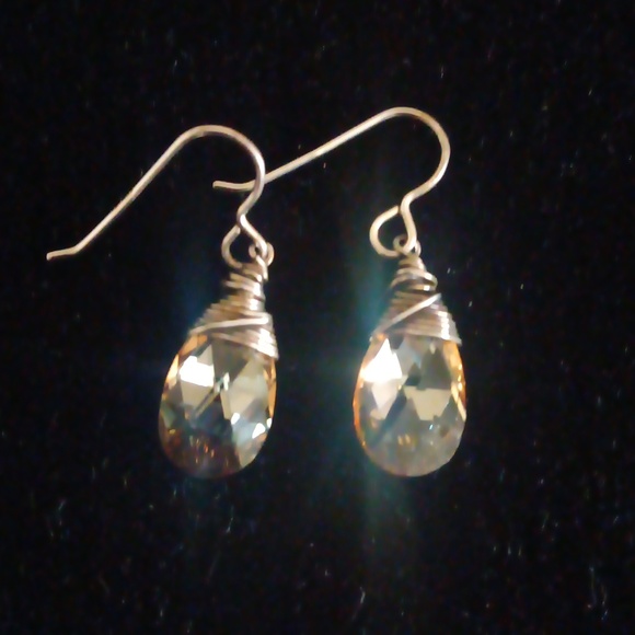 Citrine Vintage Drop Artisan Crafted Earrings - Picture 3 of 4